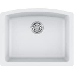 25 Inch Ellipse Granite Undermount Single Bowl Kitchen Sink  - Ellipse ELG11022PWT Granite Polar White view