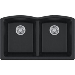 33 Inch Ellipse Undermount Double Bowl Granite Kitchen Sink  - 33 Inch Ellipse Undermount Double Bowl Granite Kitchen Sink with 9 Inch Bowl Depth view