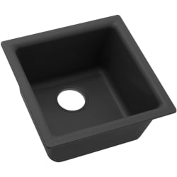 15-3/4 Inch Quartz Classic Single Bowl Kitchen Sink - Black Main View view