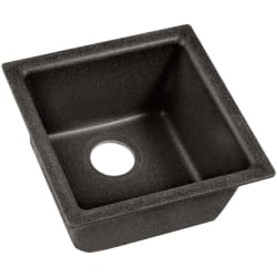 15-3/4 Inch Quartz Classic Single Bowl Kitchen Sink - Black Shale Main View view