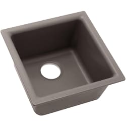 15-3/4 Inch Quartz Classic Single Bowl Kitchen Sink  - Greige Angled View view
