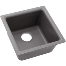 15-3/4 Inch Quartz Classic Single Bowl Kitchen Sink - Greystone Angled View view