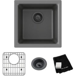 15 3/4 Inch Dual Mount Single Bowl Bar Sink  - 15 3/4 Inch Dual Mount Single Bowl Bar Sink with Accessories view