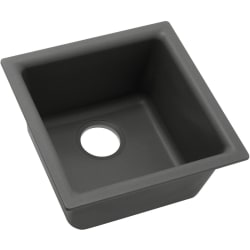 15-3/4 Inch Quartz Classic Single Bowl Kitchen Sink  - Dusk Gray Main View view