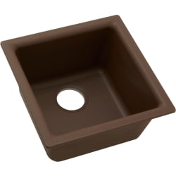 15-3/4 Inch Quartz Classic Single Bowl Kitchen Sink - Mocha Main View view