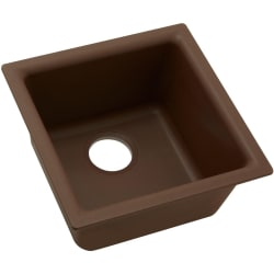 15-3/4 Inch Quartz Classic Single Bowl Kitchen Sink  - Pecan Angled View view