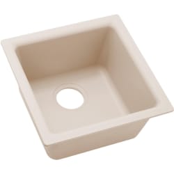 15-3/4 Inch Quartz Classic Single Bowl Kitchen Sink  - Putty Angled View view
