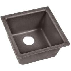 15-3/4 Inch Quartz Classic Single Bowl Kitchen Sink  - Slate Main View view