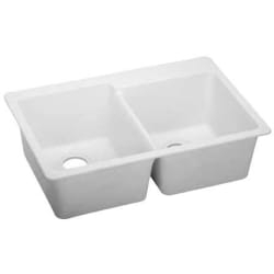 33 Inch Drop-In Kitchen Sink  - White Angle View view
