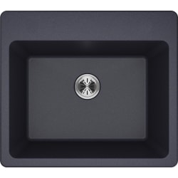 25 Inch Top Mount Single Bowl Laundry Sink  - 25 Inch Drop-In Single Laundry Sink with Perfect Drain view