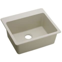 25 Inch Drop-In Kitchen Sink - Bisque Angle View view
