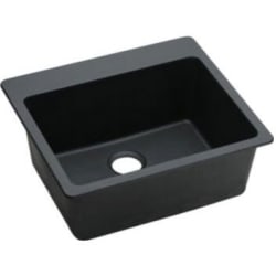 25 Inch Drop-In Kitchen Sink - Black Angle View view
