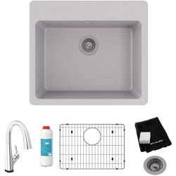 22 Inch Drop-In Single Bowl Kitchen Sink  - 22 Inch Drop-In Single Bowl Kitchen Sink with Accessories view