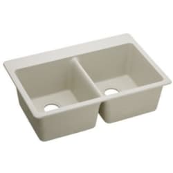 33 Inch Drop-In Kitchen Sink - Bisque Angle View view