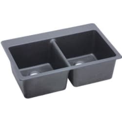 33 Inch Drop-In Kitchen Sink - Dusk Gray Angle View view