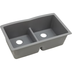 33 Inch Double Bowl Undermount Kitchen Sink  - Greystone Angled View view