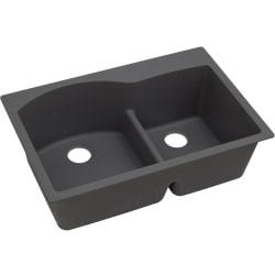 33 Inch 60/40 Double Bowl Drop-In Kitchen Sink  - Dusk Gray Main View view