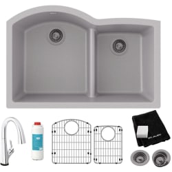 22 Inch Undermount 60/40 Double Bowl Kitchen Sink  - 22 Inch Undermount 60/40 Double Bowl Kitchen Sink with Filtered Faucet view