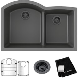 22 Inch Undermount 60/40 Double Bowl Kitchen Sink  - Elkay Quartz Classic® t 60/40 Double Bowl Undermount Kitchen Sink Kit with Aqua Divide view