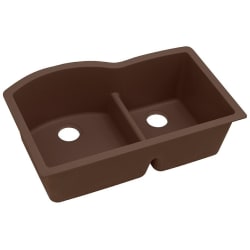 33 Inch 60/40 Double Bowl Undermount Kitchen Sink  - Mocha Main View view