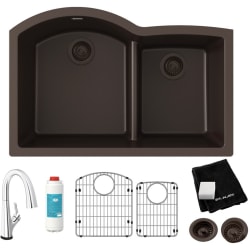 22 Inch Undermount 60/40 Double Bowl Kitchen Sink  - 22 Inch Undermount 60/40 Double Bowl Kitchen Sink with Filtered Faucet view