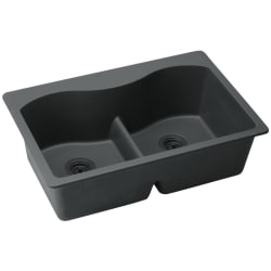 32 Inch Drop In Granite Double Bowl Kitchen Sink - Featured View view