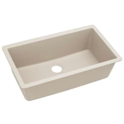 33 Inch Single Bowl Undermount Kitchen Sink - Bisque Angled View view