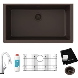 18 Inch Undermount Single Bowl Kitchen Sink  - 18 Inch Undermount Single Bowl Kitchen Sink with Filtered Faucet view