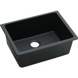 25 Inch Single Bowl Undermount Kitchen Sink - Black Angled View view