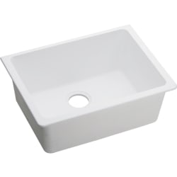 25 Inch Single Bowl Undermount Kitchen Sink  - White Angled View view