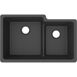 20 1/2 Inch Undermount Double Bowl Kitchen Sink  - Elkay Quartz Classic® 9-1/2" Offset 60/40 Double Bowl Undermount Sink with Aqua Divide. view