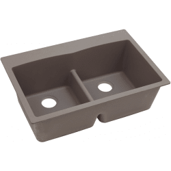 33 Inch Double Bowl Top Mount Kitchen Sink  - Greige view