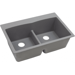 33 Inch Double Bowl Top Mount Kitchen Sink - Greystone view