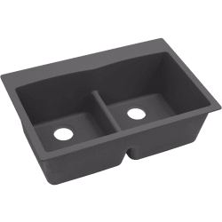33 Inch Double Bowl Top Mount Kitchen Sink  - Dusk Gray view