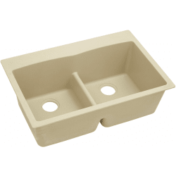33 Inch Double Bowl Top Mount Kitchen Sink - Sand view