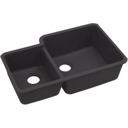 33 Inch Undermount Double Bowl Sink - Black view
