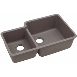 33 Inch Undermount Double Bowl Sink  - Greige view