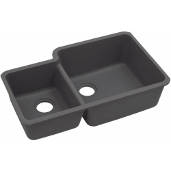 33 Inch Undermount Double Bowl Sink  - Dusk Gray view