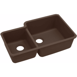 33 Inch Undermount Double Bowl Sink  - Mocha view