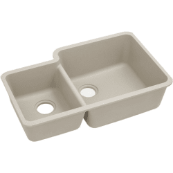 33 Inch Undermount Double Bowl Sink  - Putty view