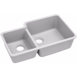 33 Inch Undermount Double Bowl Sink - White view