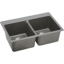 33 Inch Drop-In Double Bowl Sink  - Greystone view