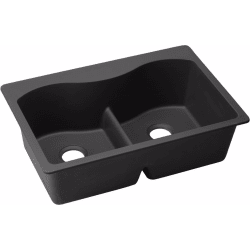 33 Inch Drop-In Double Bowl Sink - Black view