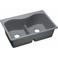 33 Inch Drop-In Double Bowl Sink  - Greystone view