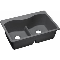 33 Inch Drop-In Double Bowl Sink  - Dusk Gray view