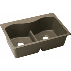 33 Inch Drop-In Double Bowl Sink  - Mocha view