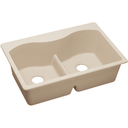 33 Inch Drop-In Double Bowl Sink  - Putty view