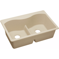 33 Inch Drop-In Double Bowl Sink  - Sand view