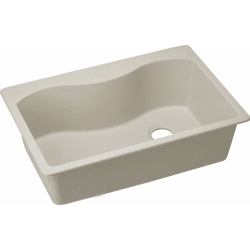 33 Inch Drop-In Sink - Bisque view
