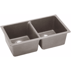 33 Inch Undermount Double Bowl Sink - Greige view
